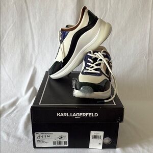 Karl Lagerfeld Cream and Black Sneakers